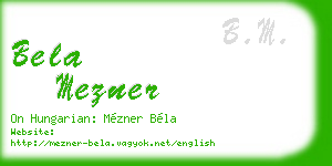 bela mezner business card